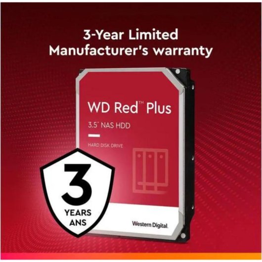 Disco Duro Western Digital Red Plus 2TB 3.5 SATA 5400rpm 64MB NAS