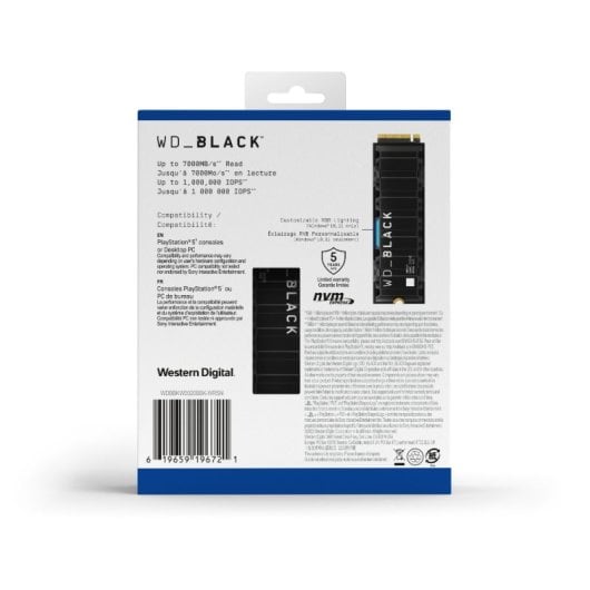 WD Black SN850 2TB SSD M.2 2280 PCIe Gen4 x4 NVMe com Licença Oficial para PS5