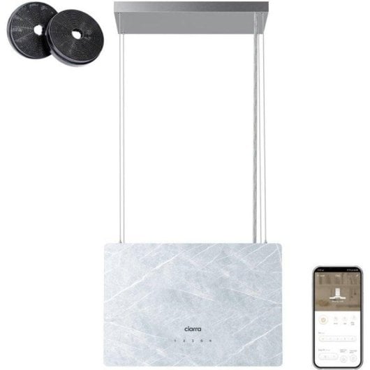 Campana extractora Ciarra AW4850W Recirculação Ilha 48cm LED UV Wi-Fi