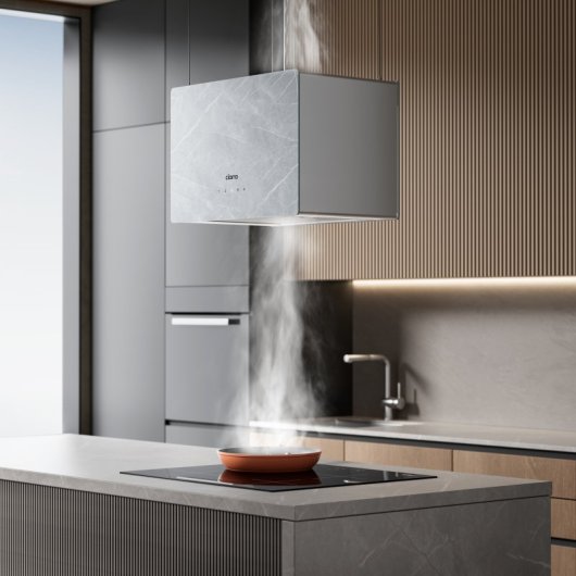 Ciarra AW4850W Hotte aspirante Pinnacle Island 48 cm A+++ Marbre Blanc