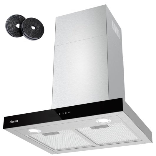 Ciarra AW6102S Hotte aspirante décorative linéaire 60 cm A+++ Acier inoxydable