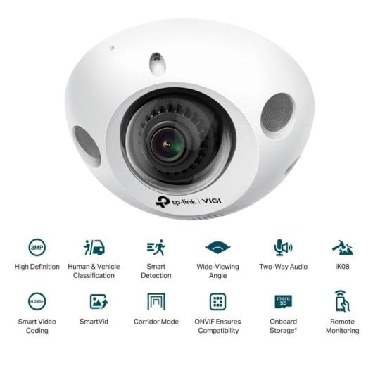 Caméra de surveillance TP-Link VIGI C230I MINI 2K Vision Nocturne Intérieur et Extérieur Détection IA Audio Bidirectionnel