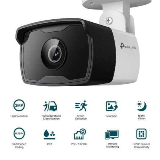 Caméra de surveillance TP-Link VIGI C330I 2K Vision Nocturne Extérieure IA