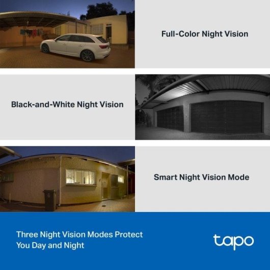 Tapo TC41 Cámara de Vigilancia 360º Exterior, 2K 3MP, Detección IA Gratuita, Visión Nocturna a Color