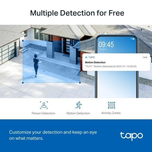 Tapo TC41 Cámara de Vigilancia 360º Exterior, 2K 3MP, Detección IA Gratuita, Visión Nocturna a Color