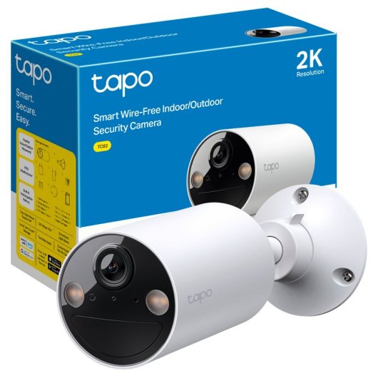 Tapo TC82 Kit Cámara de Vigilancia con Panel Solar y Batería, 2K 3MP, Detección IA Gratuita, Visión Nocturna a Color