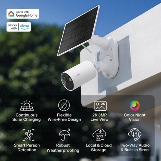 Caméra de surveillance TP-Link TC82 2K Vision Nocturne Intérieure et Extérieure Détection IA Panneau Solaire Audio Bidirectionnel