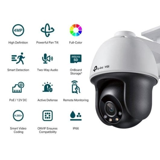 Caméra de surveillance TP-Link VIGI C540 2K Vision Nocturne Intérieur et Extérieur Détection IA Audio Bidirectionnel