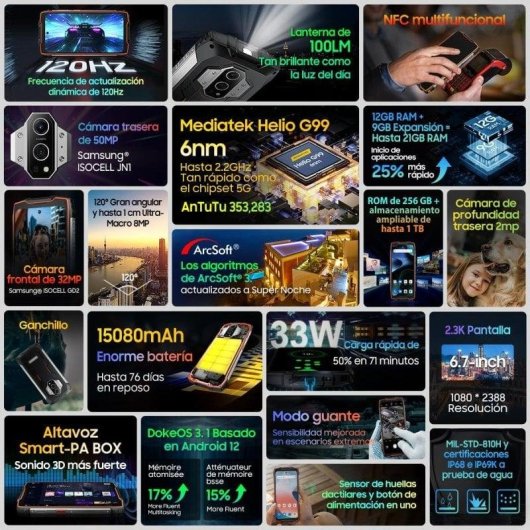 Blackview BV9300 4G 12GB 256GB 6.7" Laranja