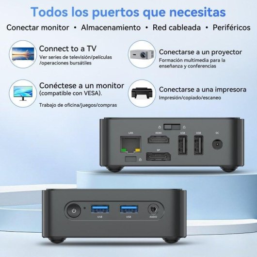 Mini PC Blackview MP50 AMD Ryzen 5 3500U 16GB 512GB SSD Vega 8 Windows 11 Pro Nero