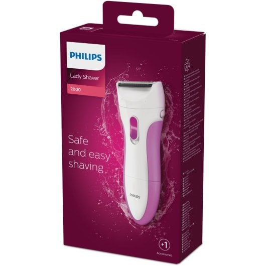 Philips SatinShave Essential HP6341/00 rasoir pour femme 1 tête(s) Rose, Blanc