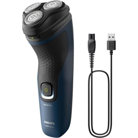 Rasoio Elettrico Viso Philips S1151/00 Series 1000 Senza Filo 40min Funzionamento a Umido 3 Testine Flessibili