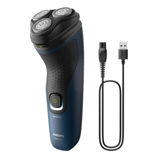 Rasoio Elettrico Viso Philips S1151/00 Series 1000 Senza Filo 40min Funzionamento a Umido 3 Testine Flessibili
