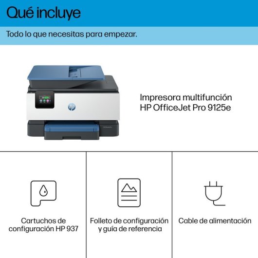 HP OfficeJet Pro 9125e Impresora Multifunción Color WiFi Dúplex Fax + 6 Meses Gratis Instant Ink
