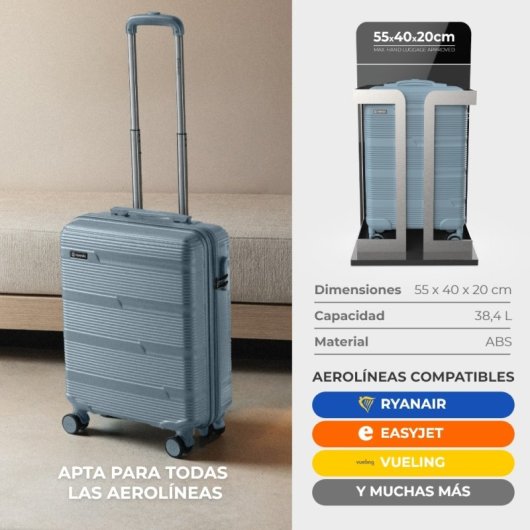 Numada Upfly T10 Maleta de Cabina 20' ABS XS (55x36x19cm) Azul
