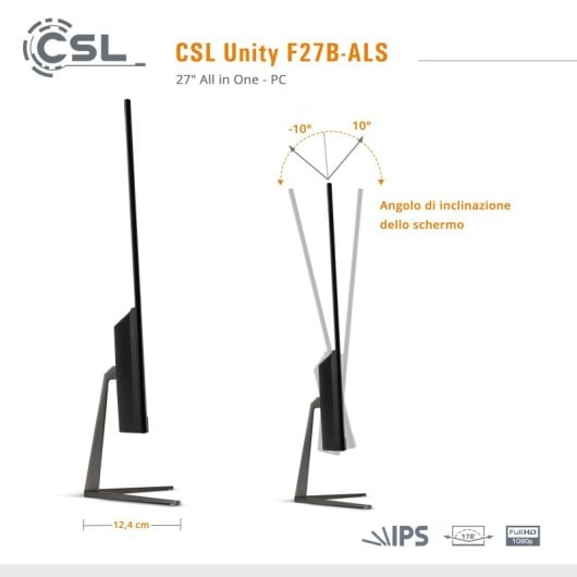 CSL Unità All-in-One F27B-ALS Intel N200/8 GB/256 GB SSD/27"