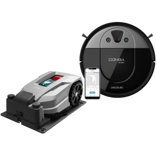 Cecotec Conga GrassHopper 800 Connected Robot Cortacésped 800m2 + Conga 2090 Vision Robot Aspirador