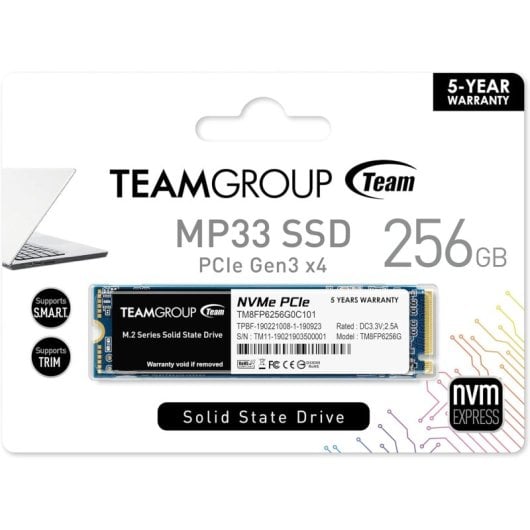 Team Group MP33 256GB SSD M.2 PCI Express 3.0 NVMe 3D NAND
