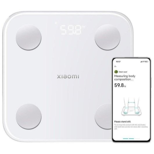 Balança Bioimpedância Xiaomi Body Composition Scale S400 Até 150 kg 25 Indicadores Bluetooth LED