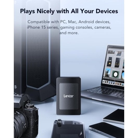 Lexar LSL500 Externe SSD-Festplatte 2 TB, USB 3.2 Gen2*2, bis zu 2000 MB/s Lesen, 1800 MB/s Schreiben