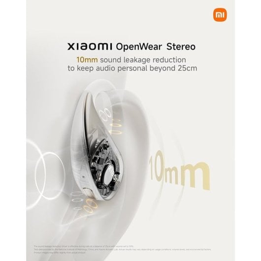 Xiaomi OpenWear Stereo Auriculares Sem Fios Bluetooth com Cancelamento de Ruído Bege Areia
