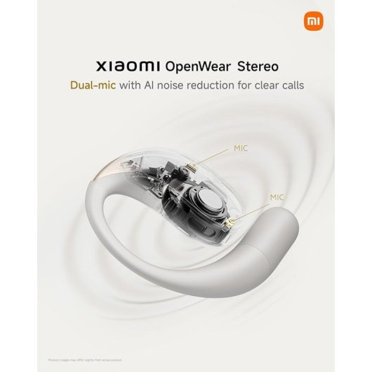 Xiaomi OpenWear Stereo Auriculares Sem Fios Bluetooth com Cancelamento de Ruído Bege Areia