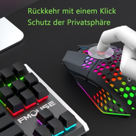 Kinsi AL-6307 Ratón Óptico Gaming Inalámbrico RGB 1600DPI Esqueleto Blanco