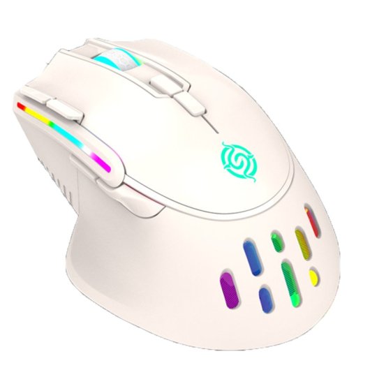 Kinsi BM520 Ratón Óptico Gaming Inalámbrico 2.4G RGB 32000DPI Blanco