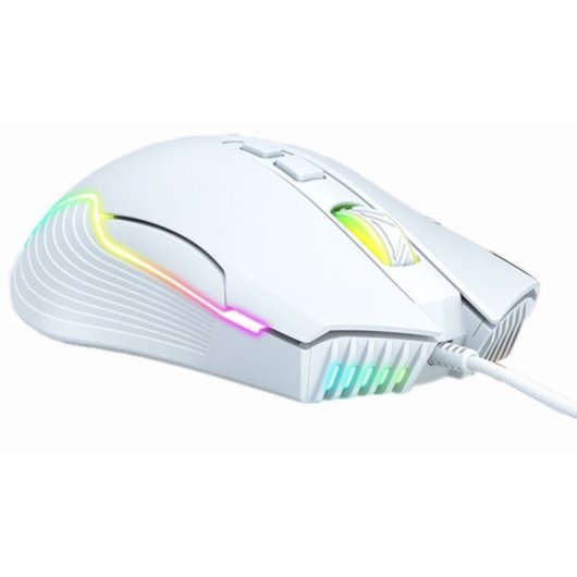 Kinsi CW905 Ratón Óptico Gaming RGB 6400DPI Blanco