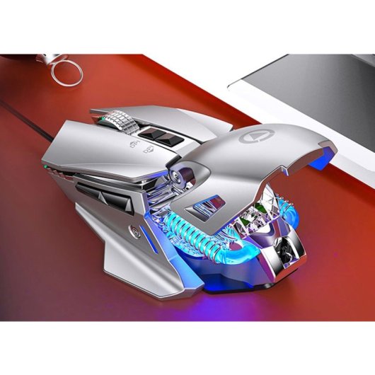 Kinsi G10 Ratón Óptico Gaming RGB 7200DPI Plata