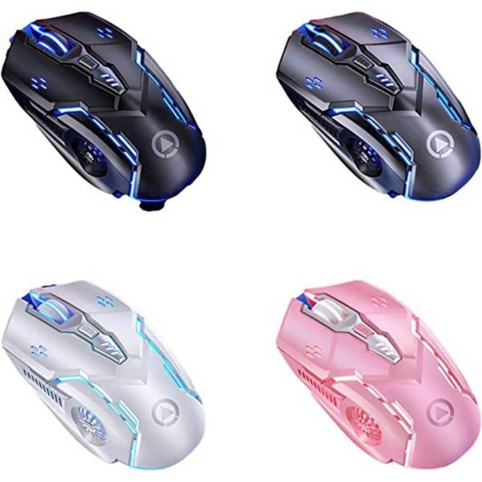 Kinsi G5 Ratón Óptico Gaming RGB 3200DPI 6 Teclas Mecánico Rosa