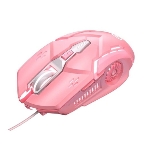 Kinsi G5 Ratón Óptico Gaming RGB 3200DPI 6 Teclas Mecánico Rosa
