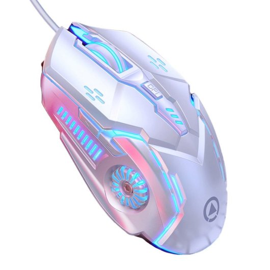 Kinsi G5 Ratón Óptico Gaming RGB 3200DPI 6 Teclas Mecánico Blanco