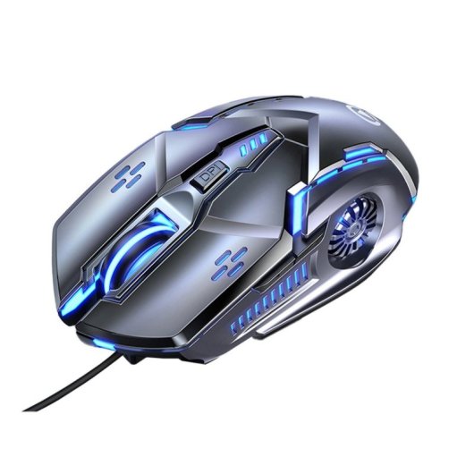 Kinsi G5 Ratón Óptico Gaming RGB 3200DPI 6 Teclas Mecánico Gris