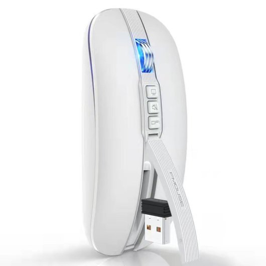 Kinsi G590 Ratón Óptico Inalámbrico Ultra Delgado Silencioso 2400DPI Blanco