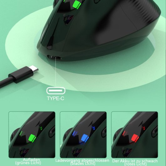 Kinsi H5 Ratón Óptico Inalámbrico de Oficina Ergonómico 4000DPI Rosa