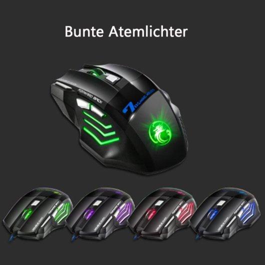 Kinsi X7 Ratón Óptico Gaming RGB 2400DPI Amarillo