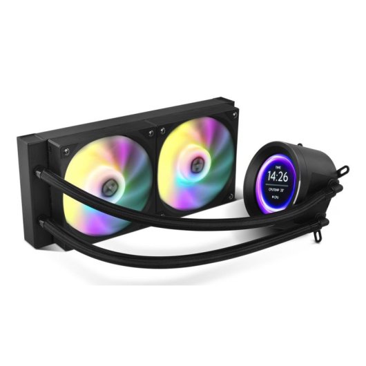 NOX Hummer X-240 LCD Flüssigkeitskühlung 2 RGB Lüfter 240mm Kupferbasis