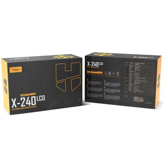 NOX Hummer X-240 LCD Flüssigkeitskühlung 2 RGB Lüfter 240mm Kupferbasis