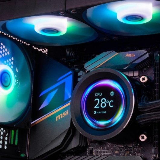 NOX Hummer X-240 LCD Flüssigkeitskühlung 2 RGB Lüfter 240mm Kupferbasis
