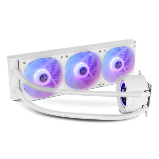 Flüssigkeitskühlung NOX Hummer X-360 LCD 360mm 3 Lüfter Weiß