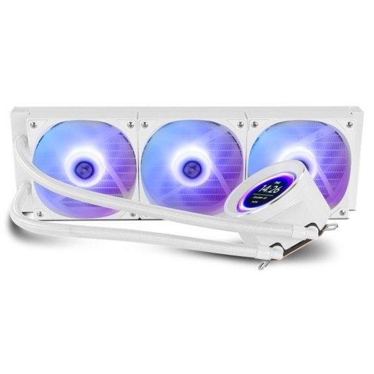 Flüssigkeitskühlung NOX Hummer X-360 LCD 360mm 3 Lüfter Weiß