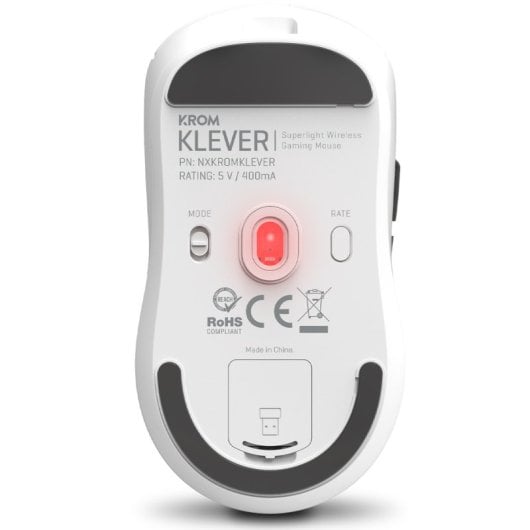 Krom Klever Ratón Gaming Inalámbrico 10000 DPI Blanco