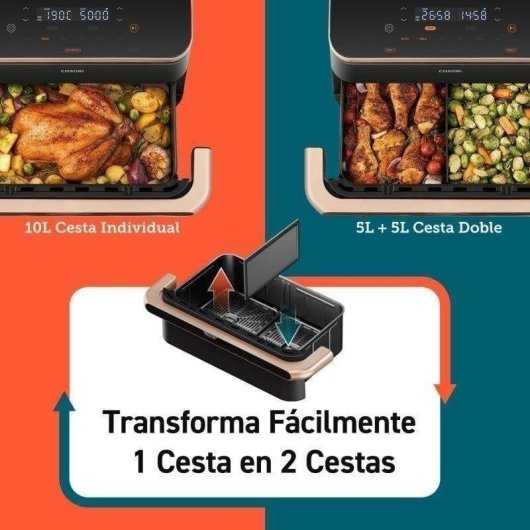 Freidora de aire Cosori Dual Blaze Twinfry Chef Edition 10 L 2800 W doble resistencia