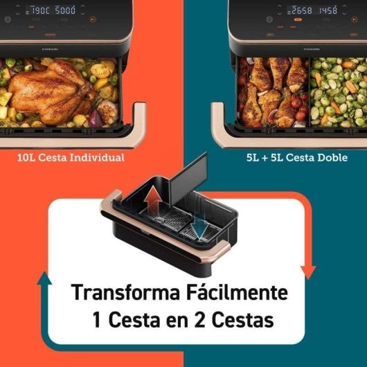 Cosori Dual Blaze Twinfry Chef Edition Freidora de Aire WiFi 10L + Tenacilla de Silicona