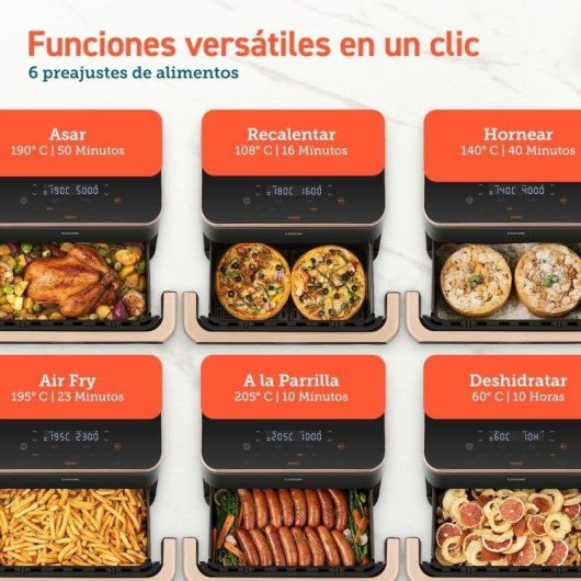 Cosori Dual Blaze Twinfry Chef Edition Freidora de Aire WiFi 10L + Tenacilla de Silicona