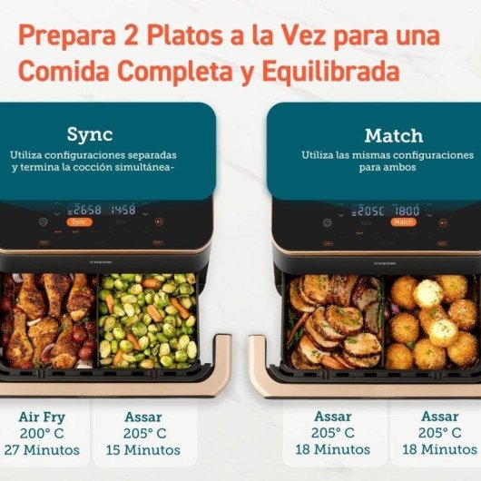 Cosori Dual Blaze Twinfry Chef Edition Freidora de Aire WiFi 10L + Tenacilla de Silicona