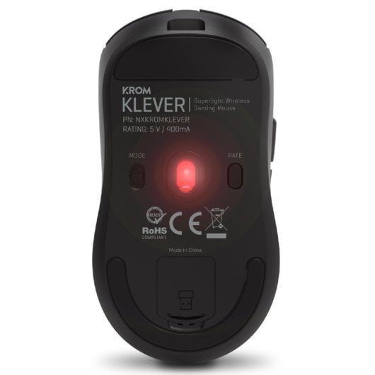 Mouse da gioco wireless Krom Klever 10000 DPI Nero