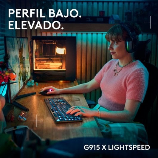 Logitech G915 X LIGHTSPEED Teclado Mecânico Gaming Sem Fios GL Tactile PBT Preto