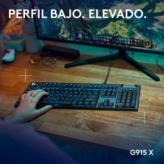 Logitech G915 X Teclado Mecánico Gaming GL Tactile PBT Negro